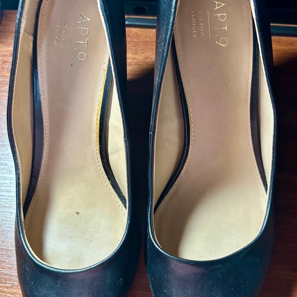 Black Leather Apt. 9 Heels